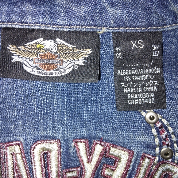 Harley-Davidson Jeans Jacket XS Fade Look - Picture 6 of 6